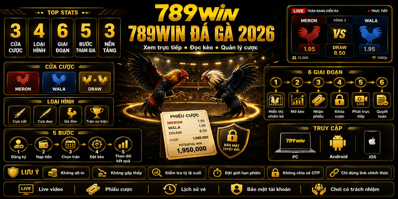 789WIN Đá Gà – Theo Dõi Trực Tiếp Và Đặt Kèo 2026